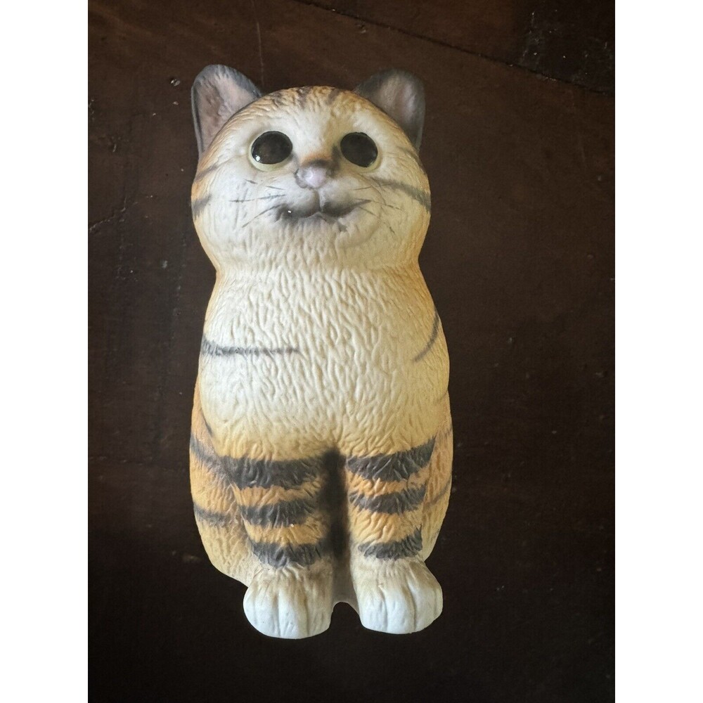 Vintage‎ Department 56 Cat Ceramic Figurine Kitty Cat Tabby Black Orange